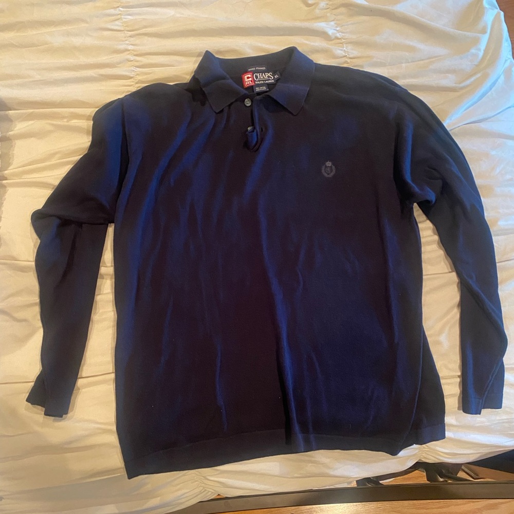 CHAPS Men’s Long Sleeve Polo - Size XL